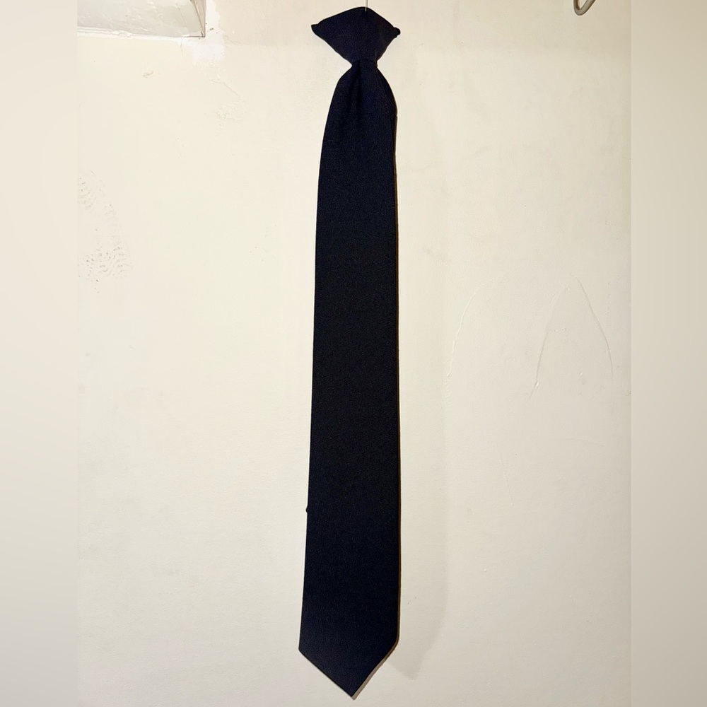 3IN Clip-On Poly/Wool Tie W/Button Holes